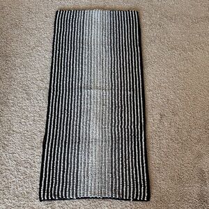 Black and White Striped Rug